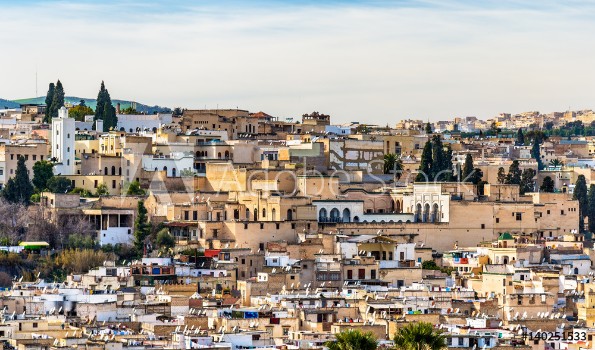 Picture of Panorama of Old Medina in Fes Morocco Africa